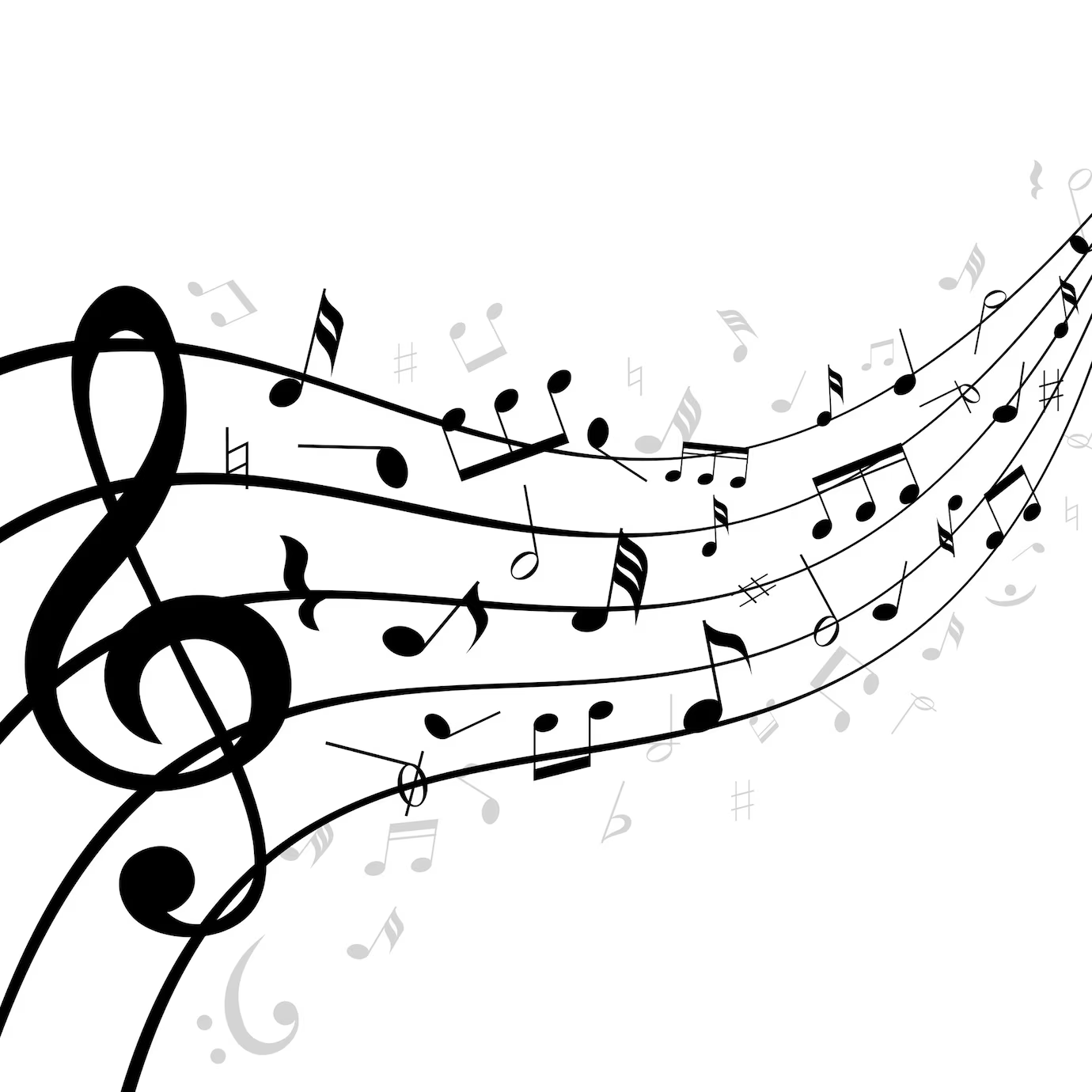 music notes stave staff 1284 44373