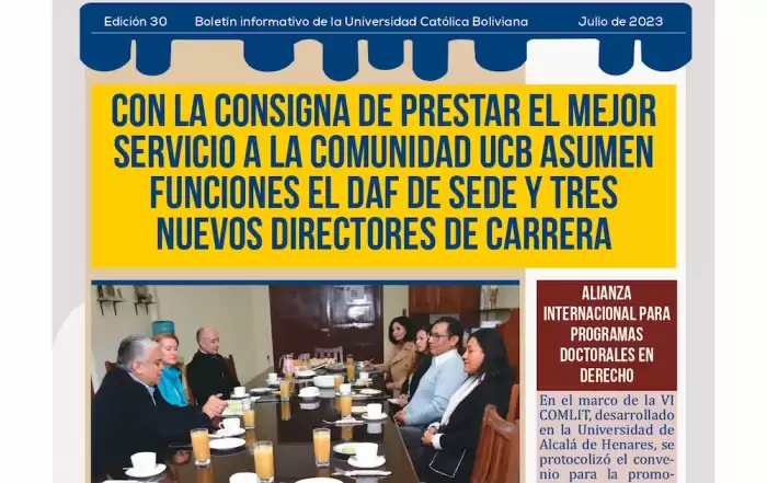 Boletin 30 LA UCB TE INFORMA sede cochabamba