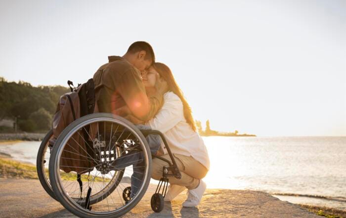 full shot romantic couple vacation