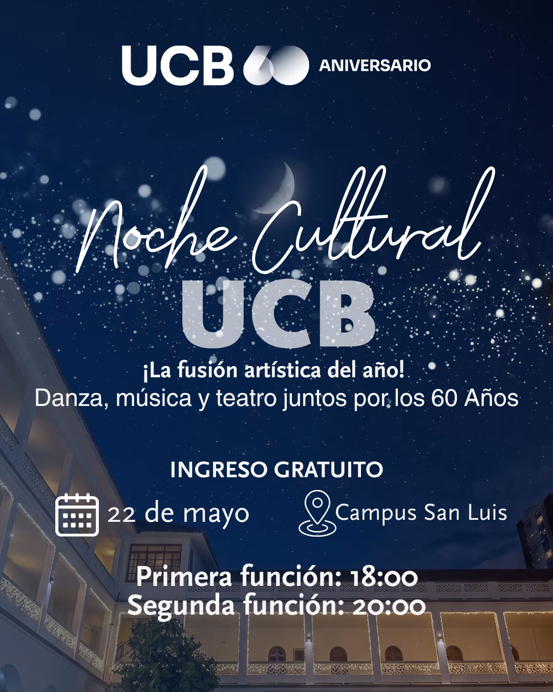 noche cultural ucb cochabamba 60 aniversario 2